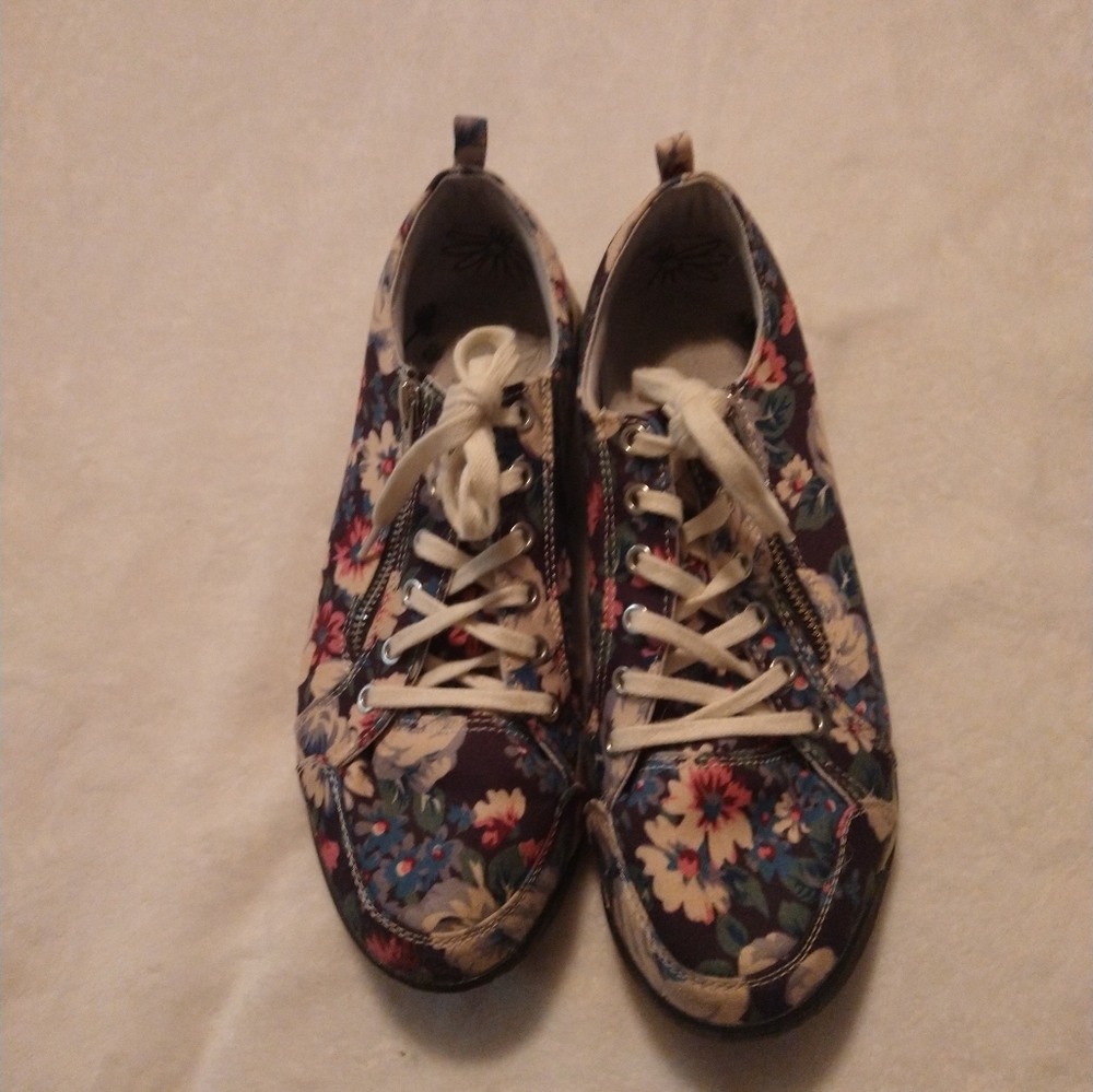 💙 THERAFIT Sienna Floral Women's Side Zip Sport Casual Shoe